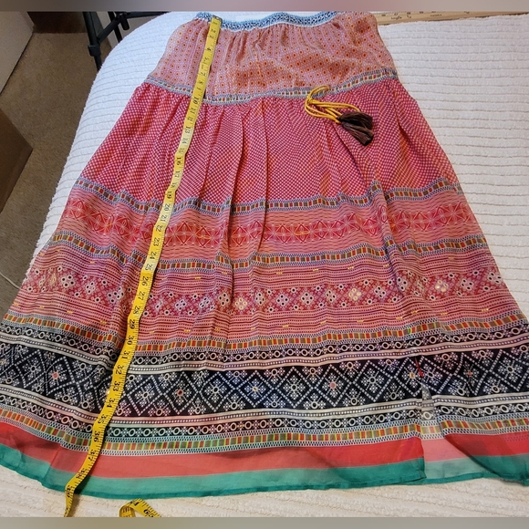 Anthropologie Tanvi Kedia Colorful Flowy Boho Maxi Skirt Womens Size Small NWT - Picture 6 of 12